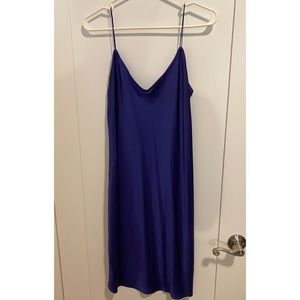 Massimo Dutti Silky Satin Blue Slip